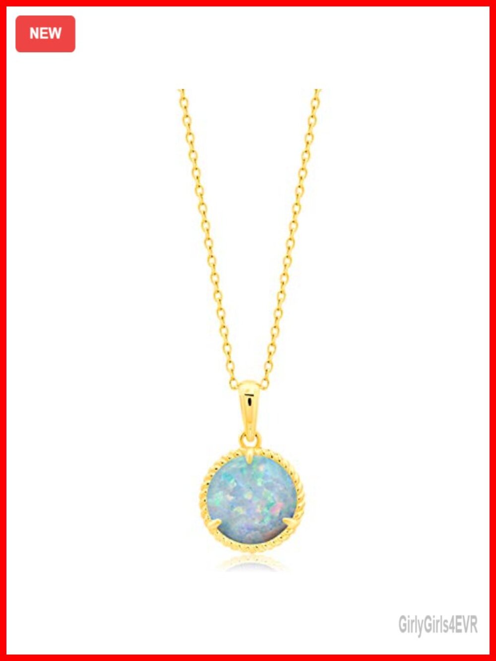 14k Yellow Gold Roped Halo Gemstone Pendant Necklace 18 Inch